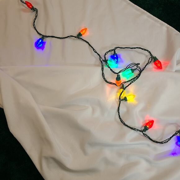 Vintage Outdoor Indoor Christmas Lights C9 Multicolor 25 Bulbs Green Wire - Picture 2 of 12